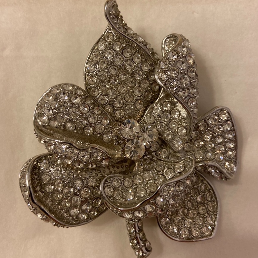 Crystal Flower Pendant or Pin